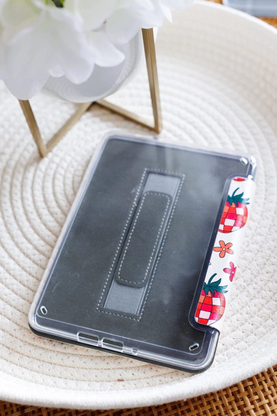 Disco Strawberries Kindle Case with Clear Back and Handle