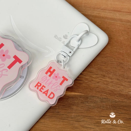 Hot Girls Read Keychain and Charm