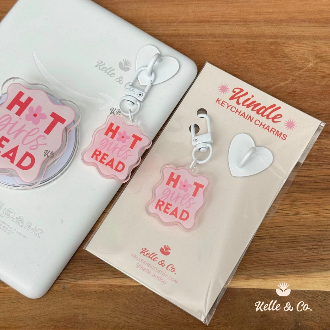 Hot Girls Read Keychain and Charm
