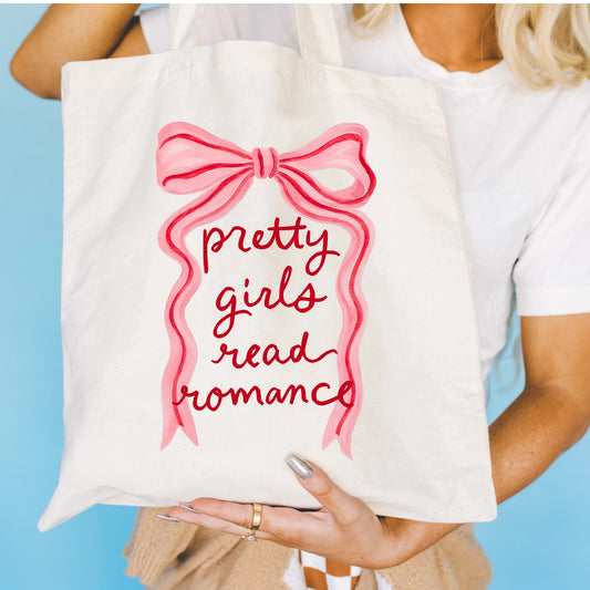 Pretty Girls Read Romance Tote Bag