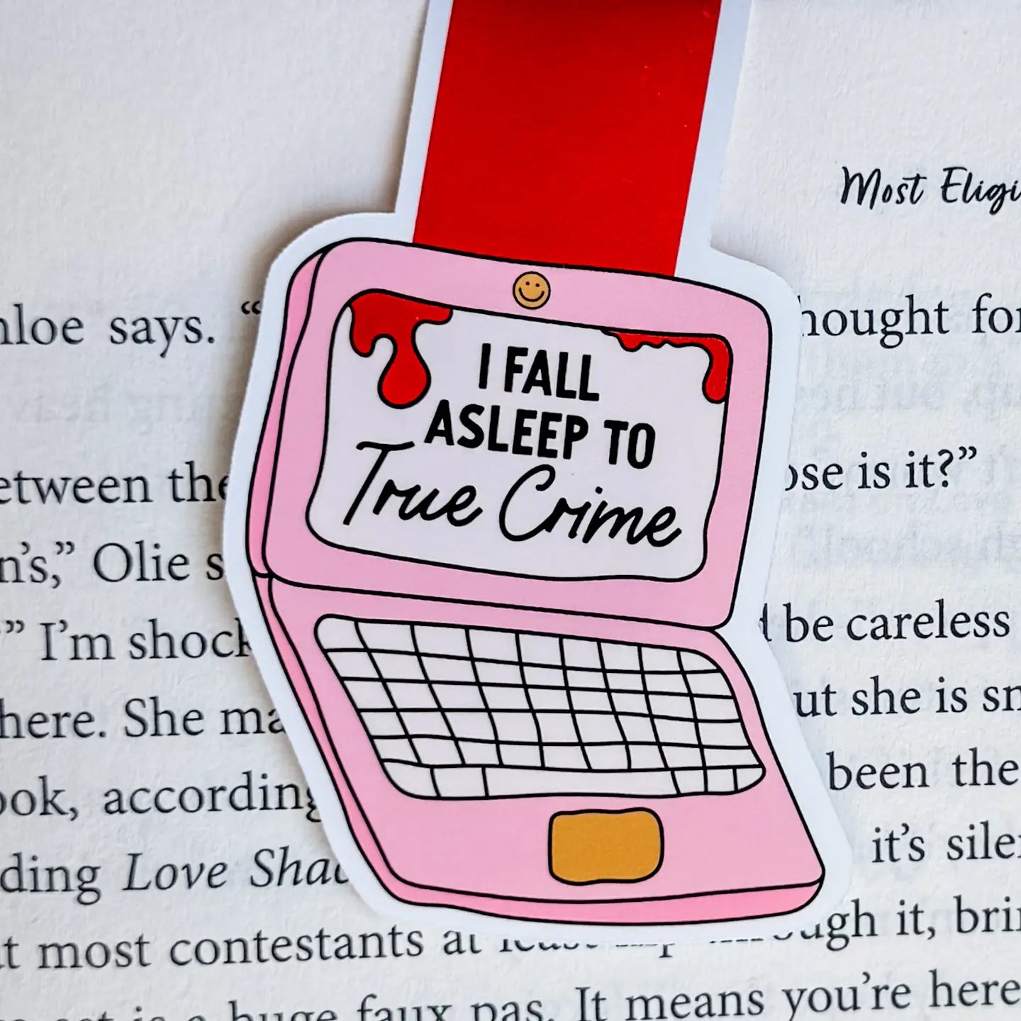 I fall asleep to true crime magnetic bookmark